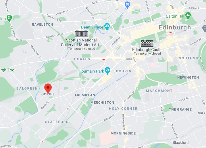 Map of Gorgie, Edinburgh