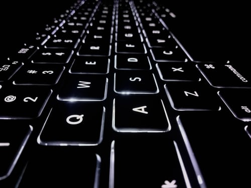 Keyboard glowing in the dark